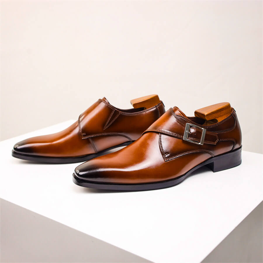 Liam | Single Monk Strap Almond Toe Dress Shoes