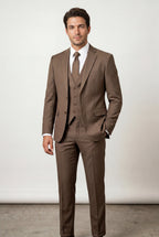 Gio | Slim-fit Three-piece Wedding Suit with Notch Lapel Blazer