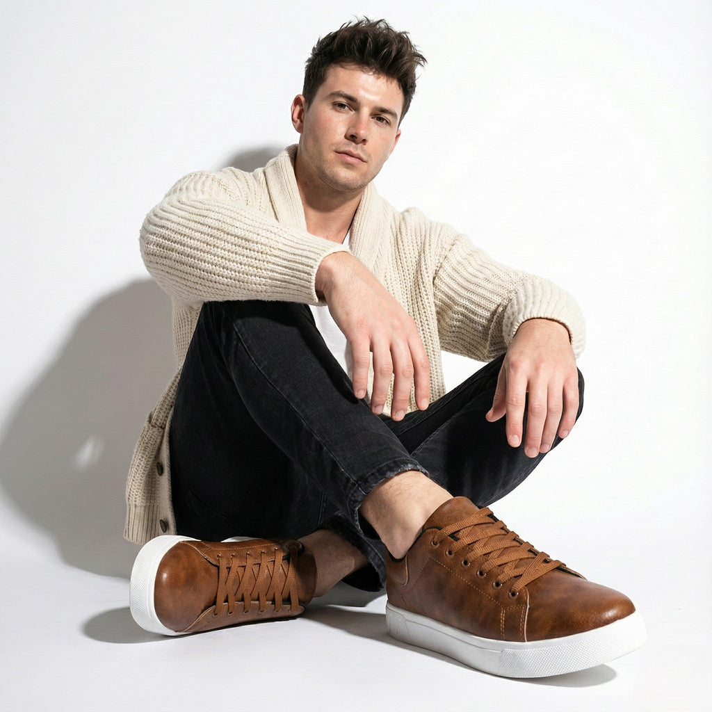 Liam | Structured Faux Low-top Casual Sneakers