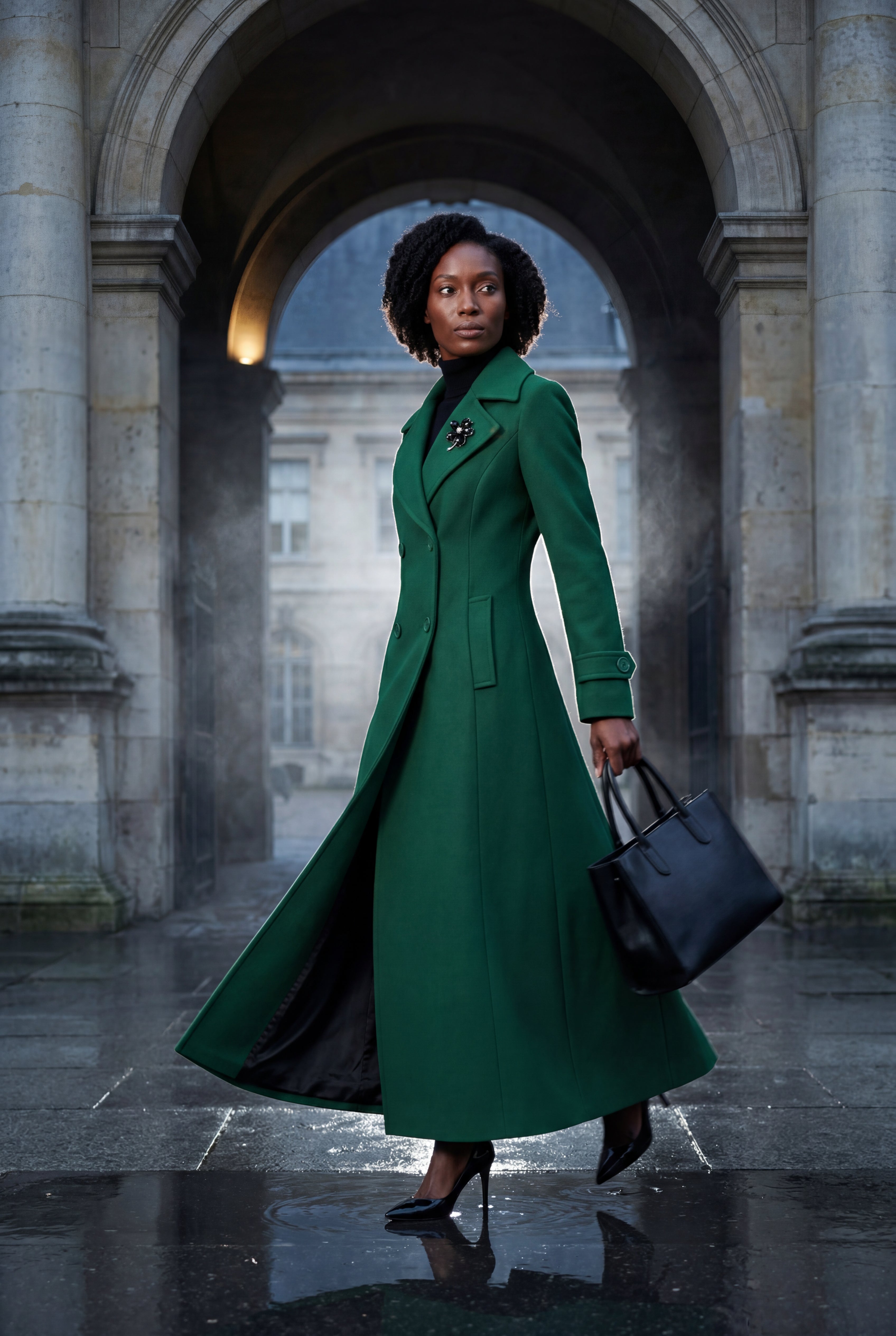Tailored Longline Coat with Adjustable Belt | Senna