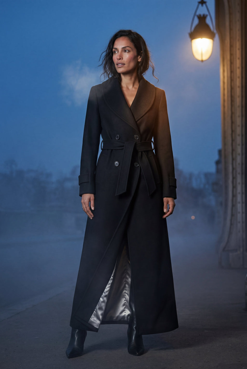 Tailored Longline Coat with Adjustable Belt | Senna