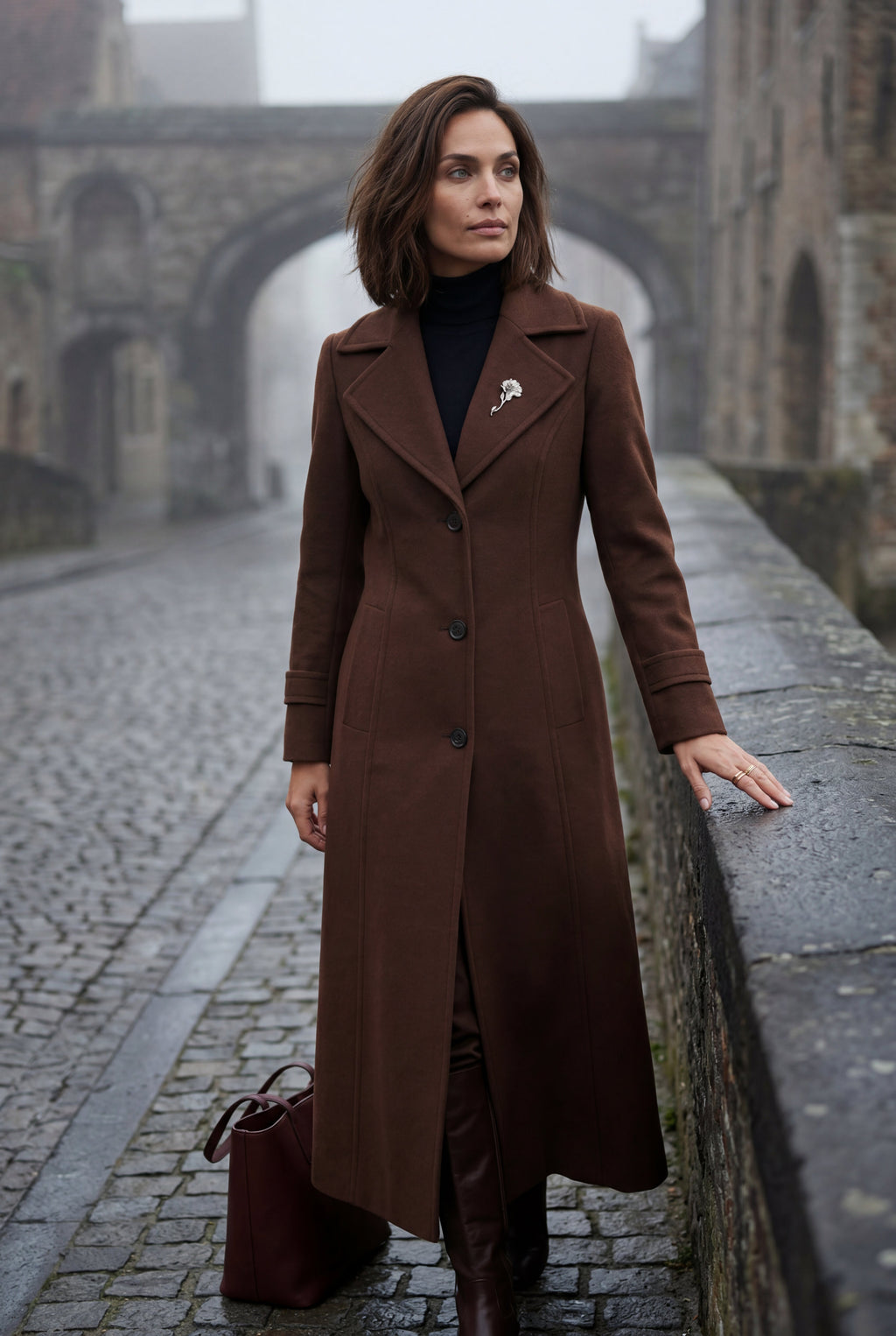Tailored Longline Coat with Adjustable Belt | Senna