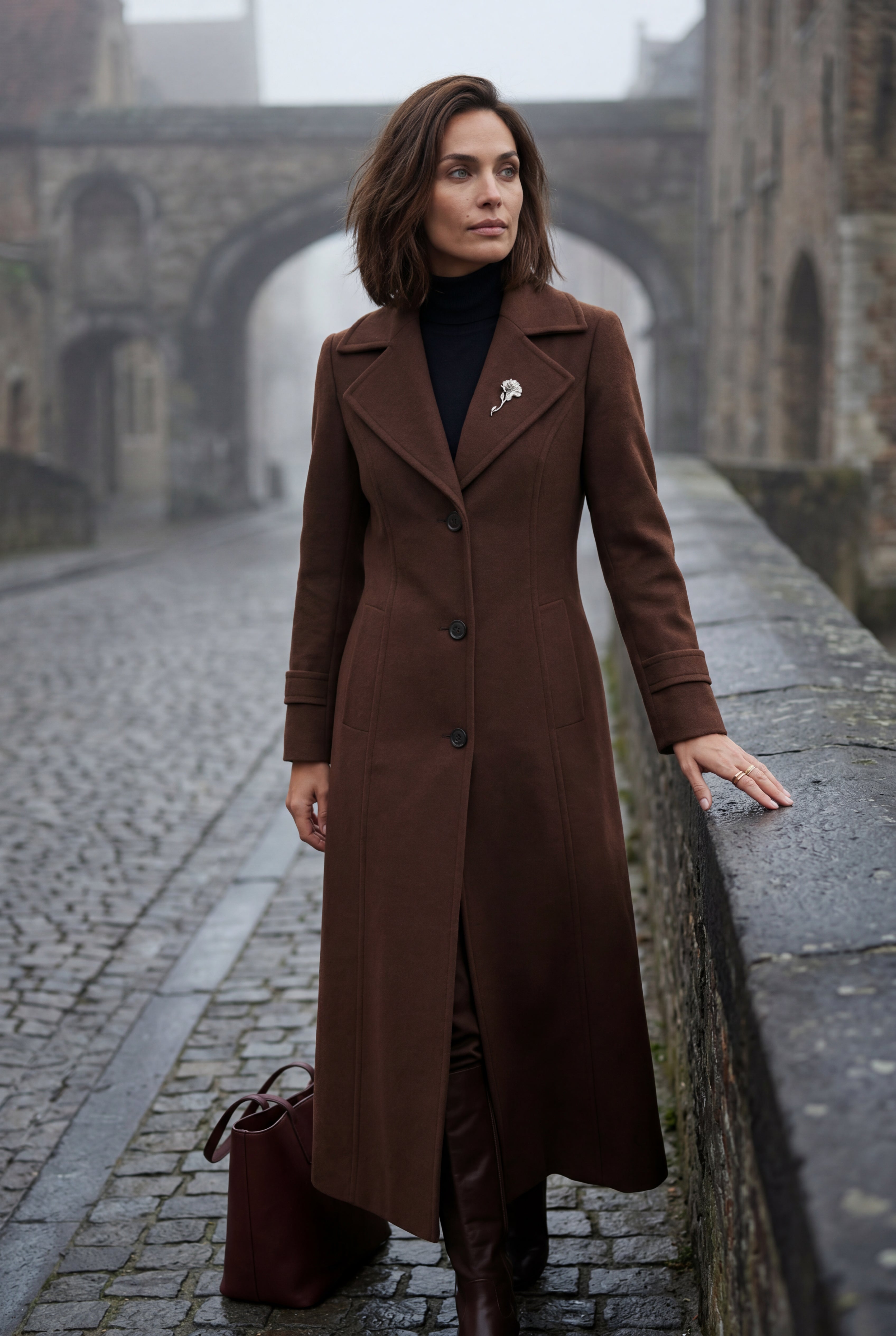 Tailored Longline Coat with Adjustable Belt | Senna