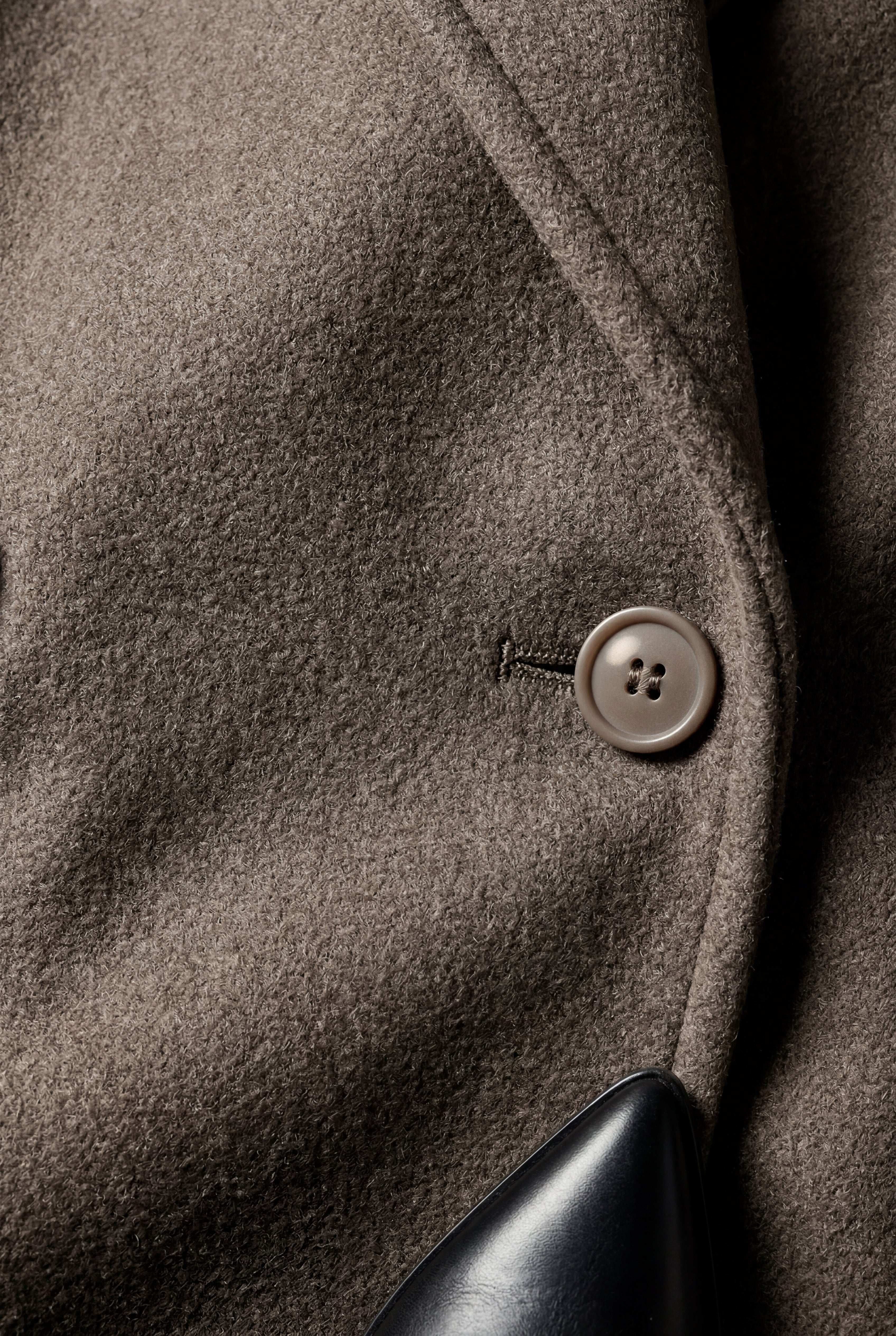Kim | Taupe Brown Oversized Double-breasted Long Coat