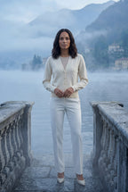V-neck Button-front Classic Cardigan Sweater | Senna