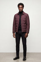 Liam | Chevron Quilted Snap-front Puffer Shirt Jacket