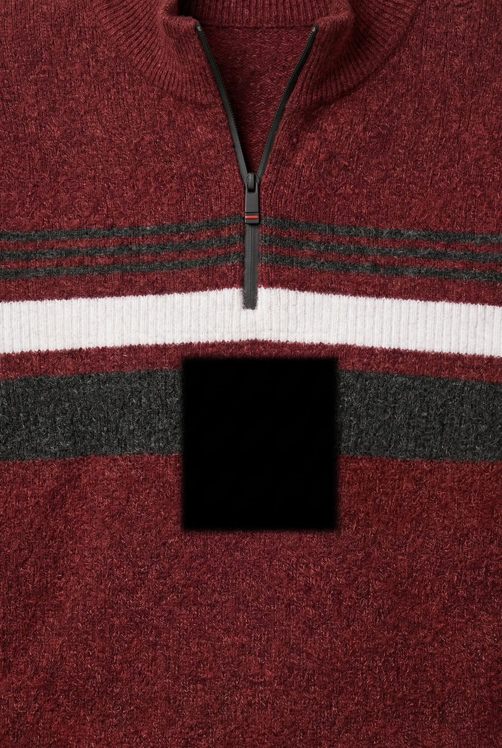 Half Zip Stand Collar Striped Sweater | James