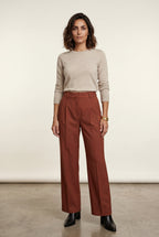 Lia | High-waisted Tailored Wide-leg Trousers with Pleats