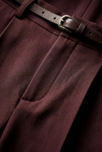 Lia | High-waisted Wide-leg Tailored Trousers with Belt