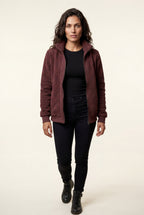 Plush Zip-up Jacket with Stand Collar | Senna