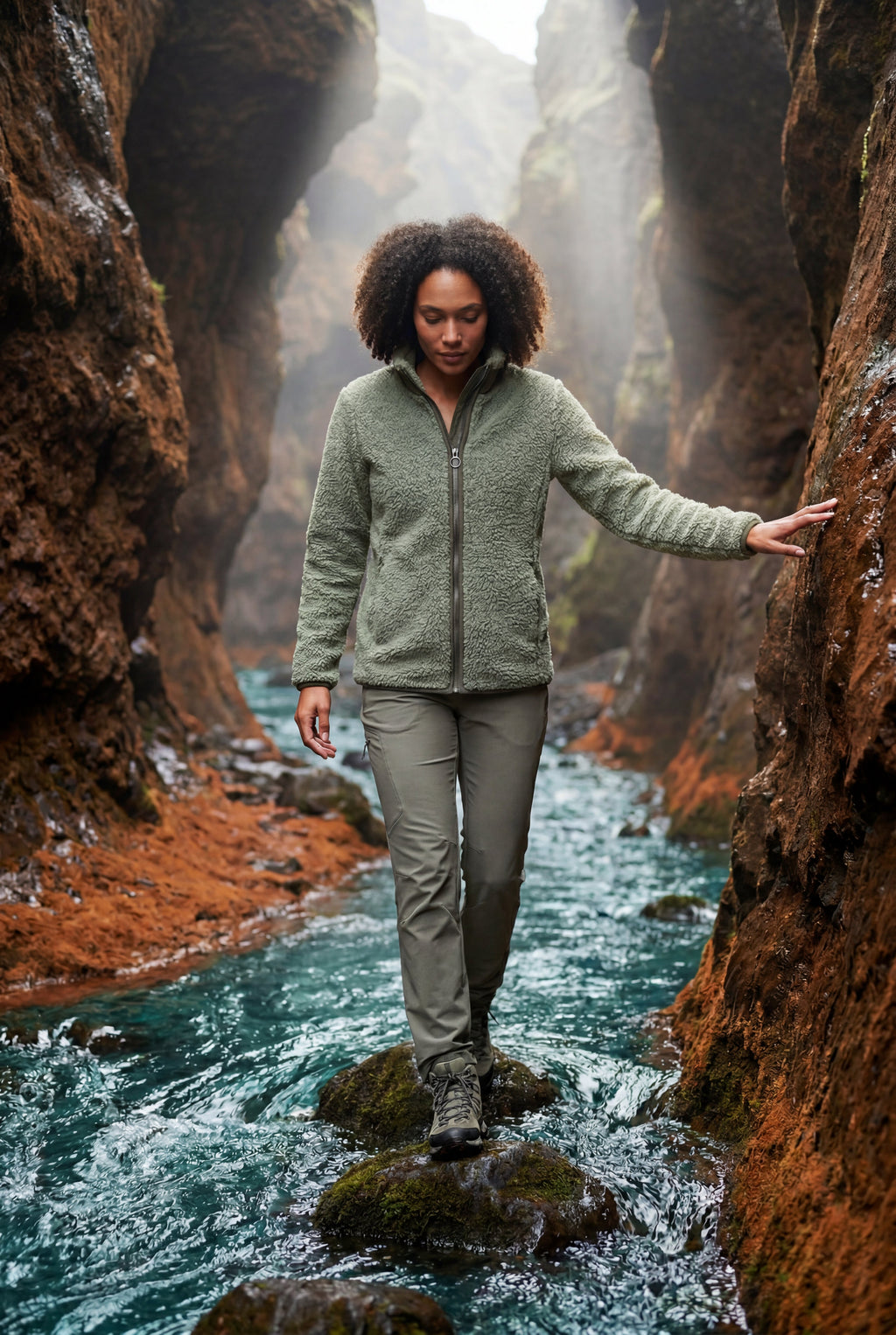 Plush Zip-up Jacket with Stand Collar | Senna