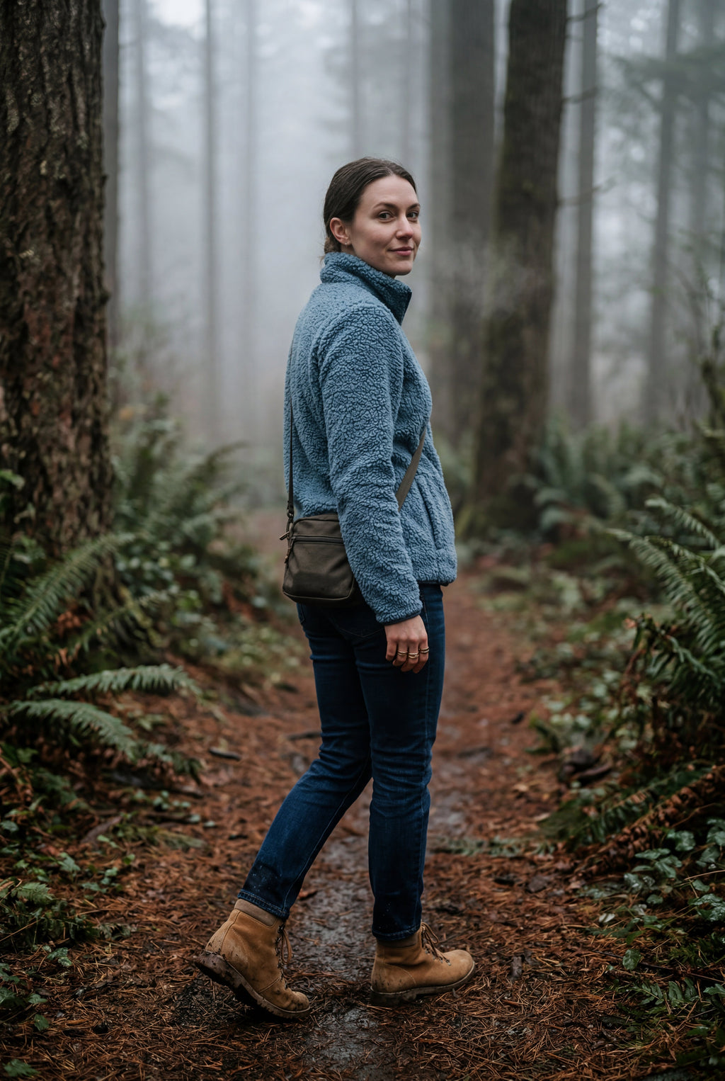 Plush Zip-up Jacket with Stand Collar | Senna