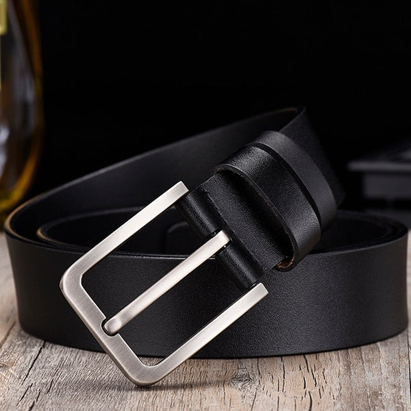 Kian | Rectangular Metal Buckle Classic Belt with Tapered Tip
