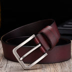 Kian | Rectangular Metal Buckle Classic Belt with Tapered Tip