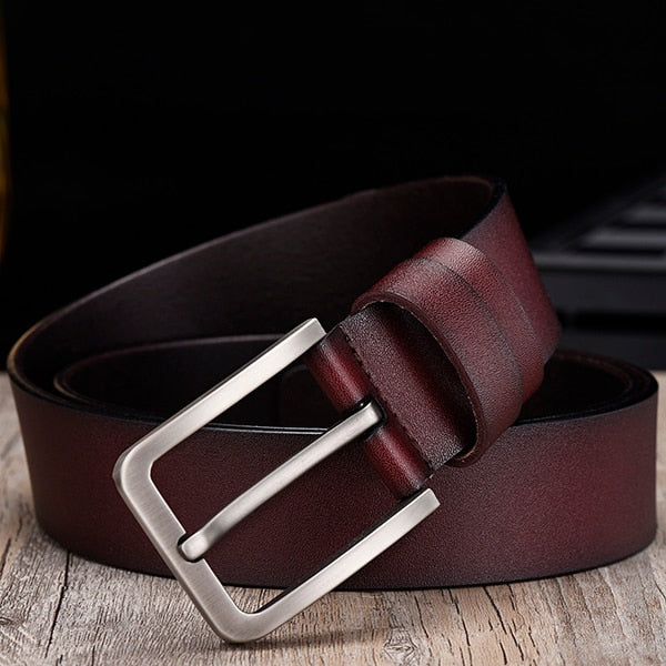 Kian | Rectangular Metal Buckle Classic Belt with Tapered Tip
