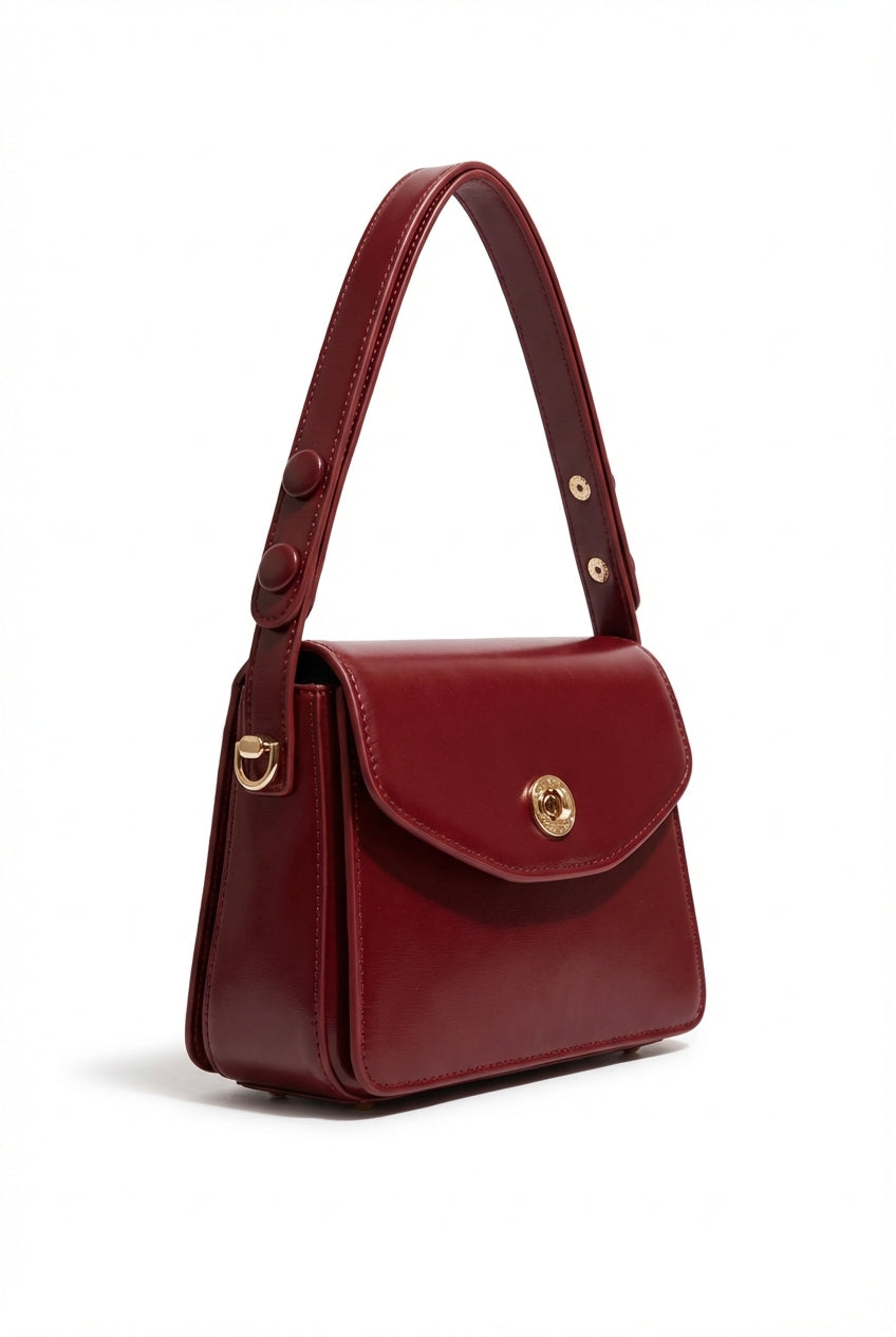 Lieke | Structured Shoulder Bag with Gold Hardware and Adjustable Strap