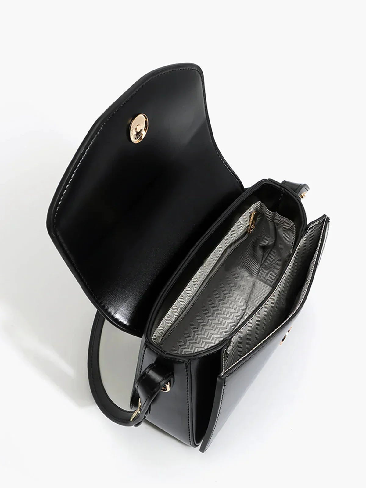 Lieke | Structured Shoulder Bag with Gold Hardware and Adjustable Strap