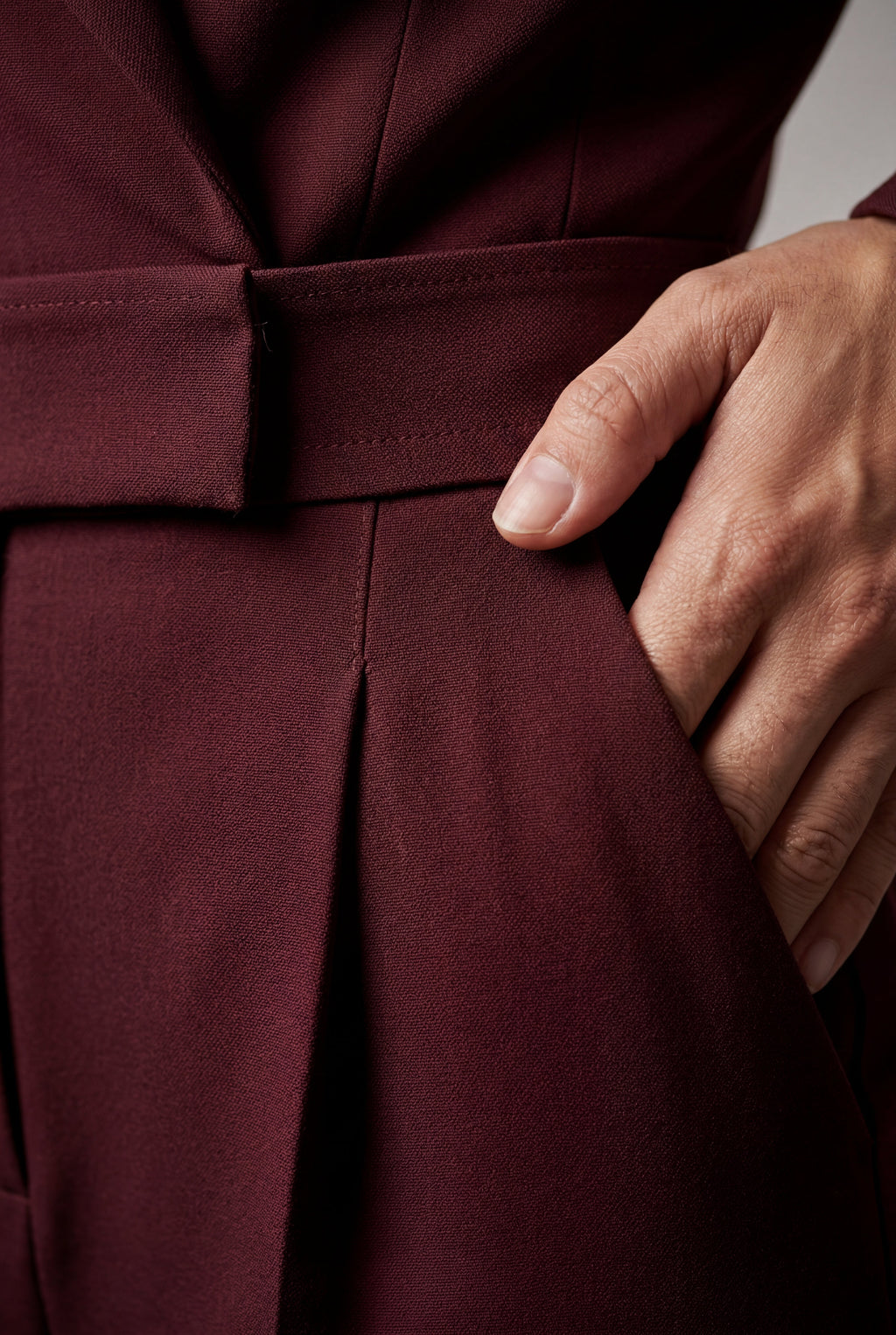 Lia | Tailored Wide Leg Blazer Jumpsuit with Cinched Waist