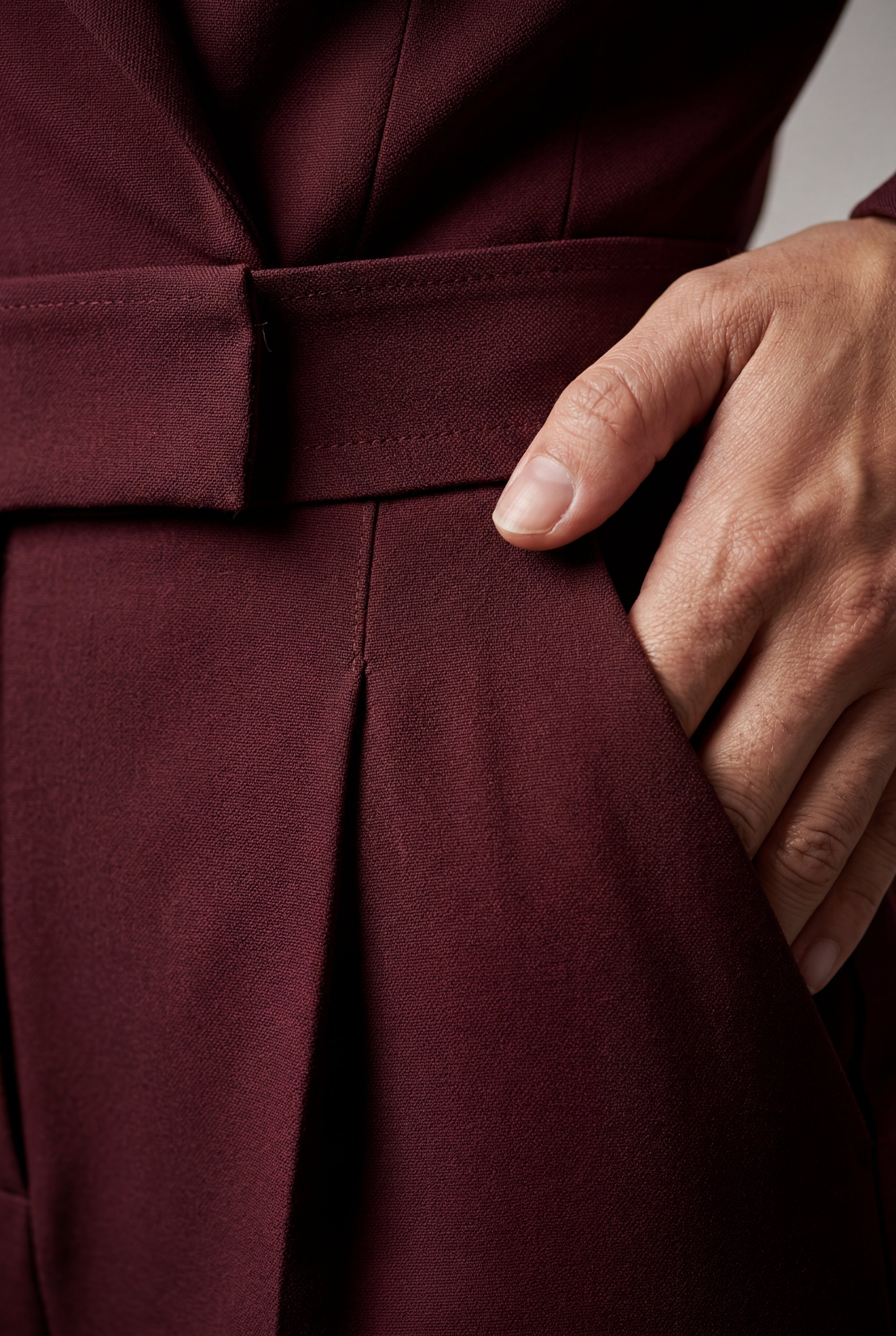 Lia | Tailored Wide Leg Blazer Jumpsuit with Cinched Waist