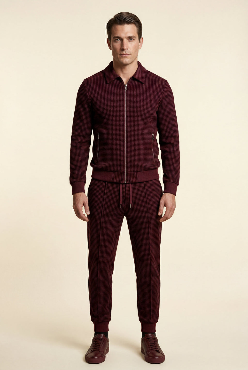Liam | Textured Zip-up Jacket and Jogger Set with Ribbed Detail