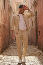 Liam | Textured Zip-up Jacket and Jogger Set with Ribbed Detail
