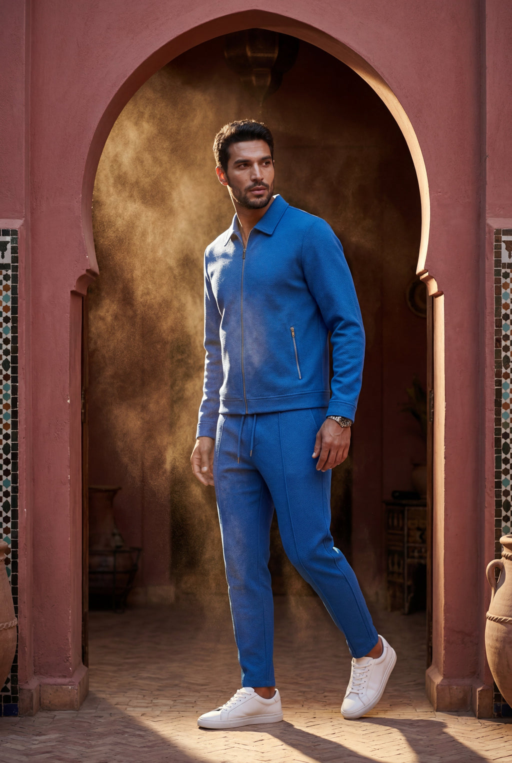 Liam | Textured Zip-up Jacket and Jogger Set with Ribbed Detail