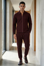 Liam | Textured Zip-up Jacket and Jogger Set with Ribbed Detail
