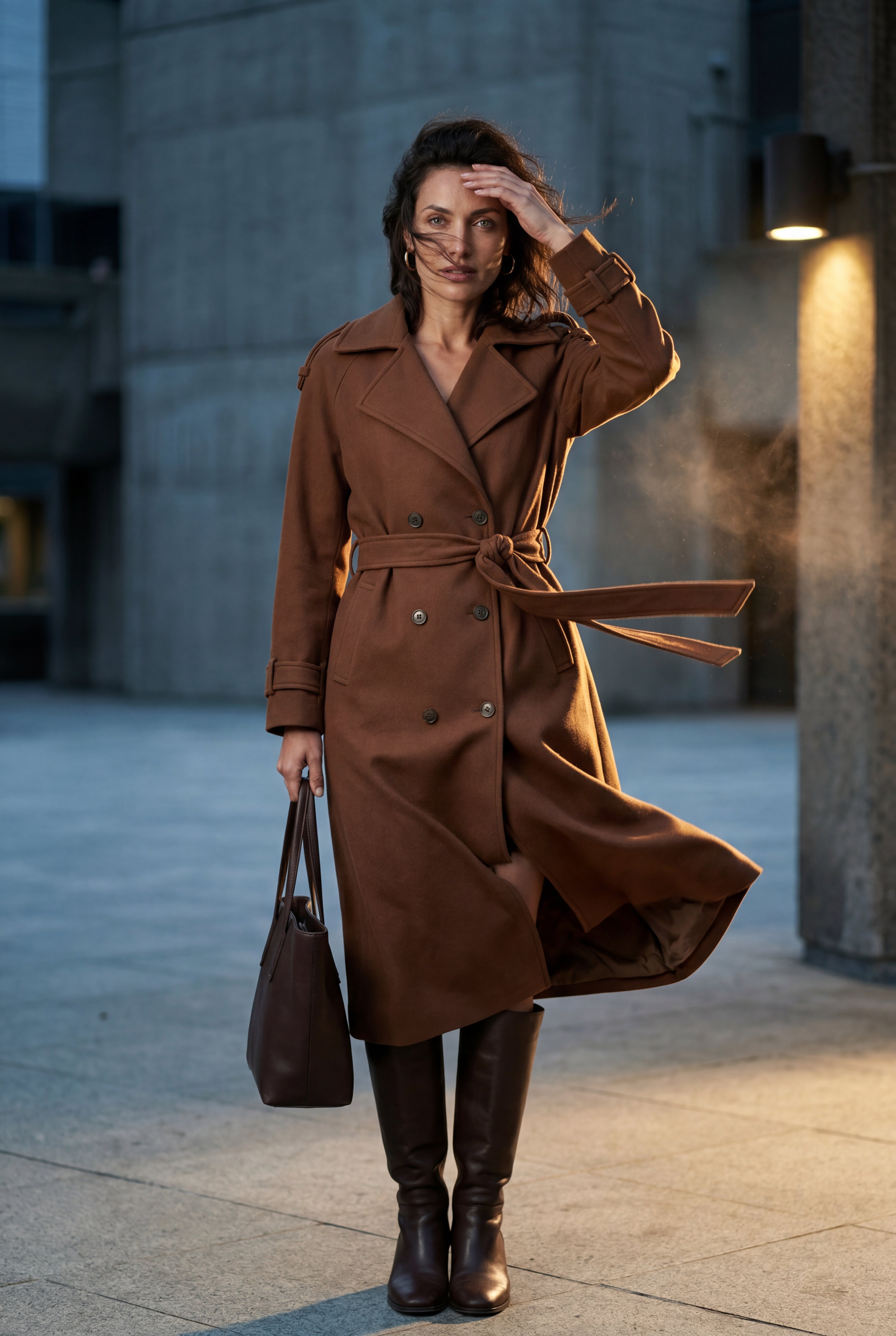 Kim | Women's Double-Breasted Belted -Blend Trench Coat