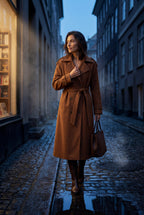 Kim | Women's Double-Breasted Belted -Blend Trench Coat