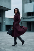 Kim | Women's Double-Breasted Belted -Blend Trench Coat