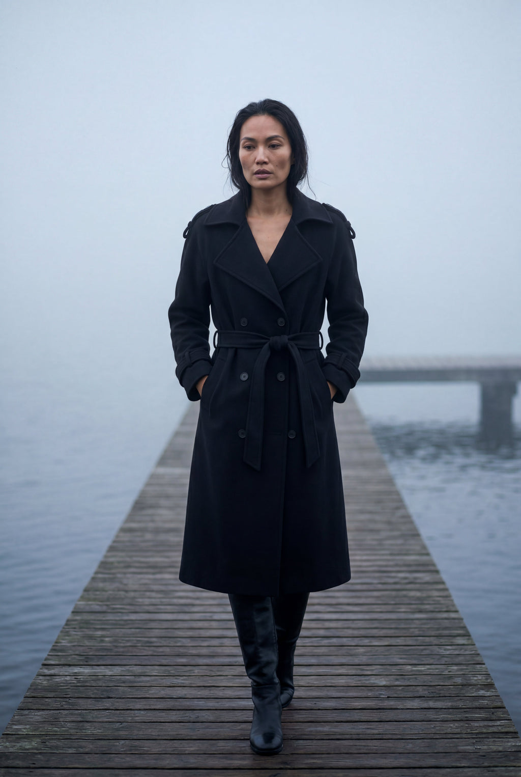 Kim | Women's Double-Breasted Belted -Blend Trench Coat