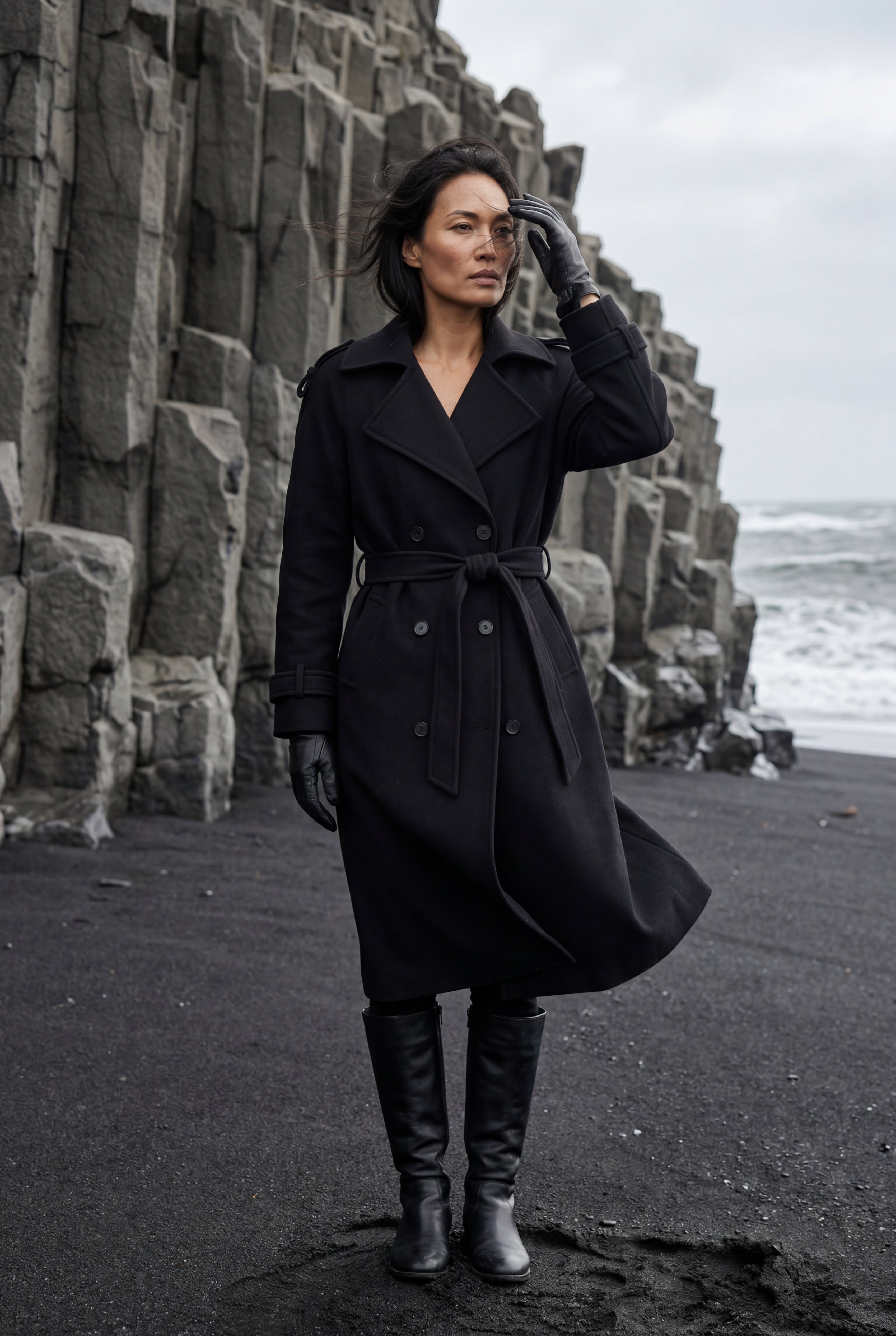 Kim | Women's Double-Breasted Belted -Blend Trench Coat