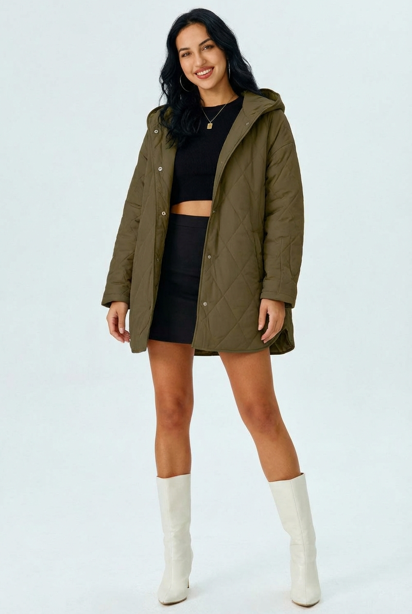 Lina | Quilted Hooded Jacket