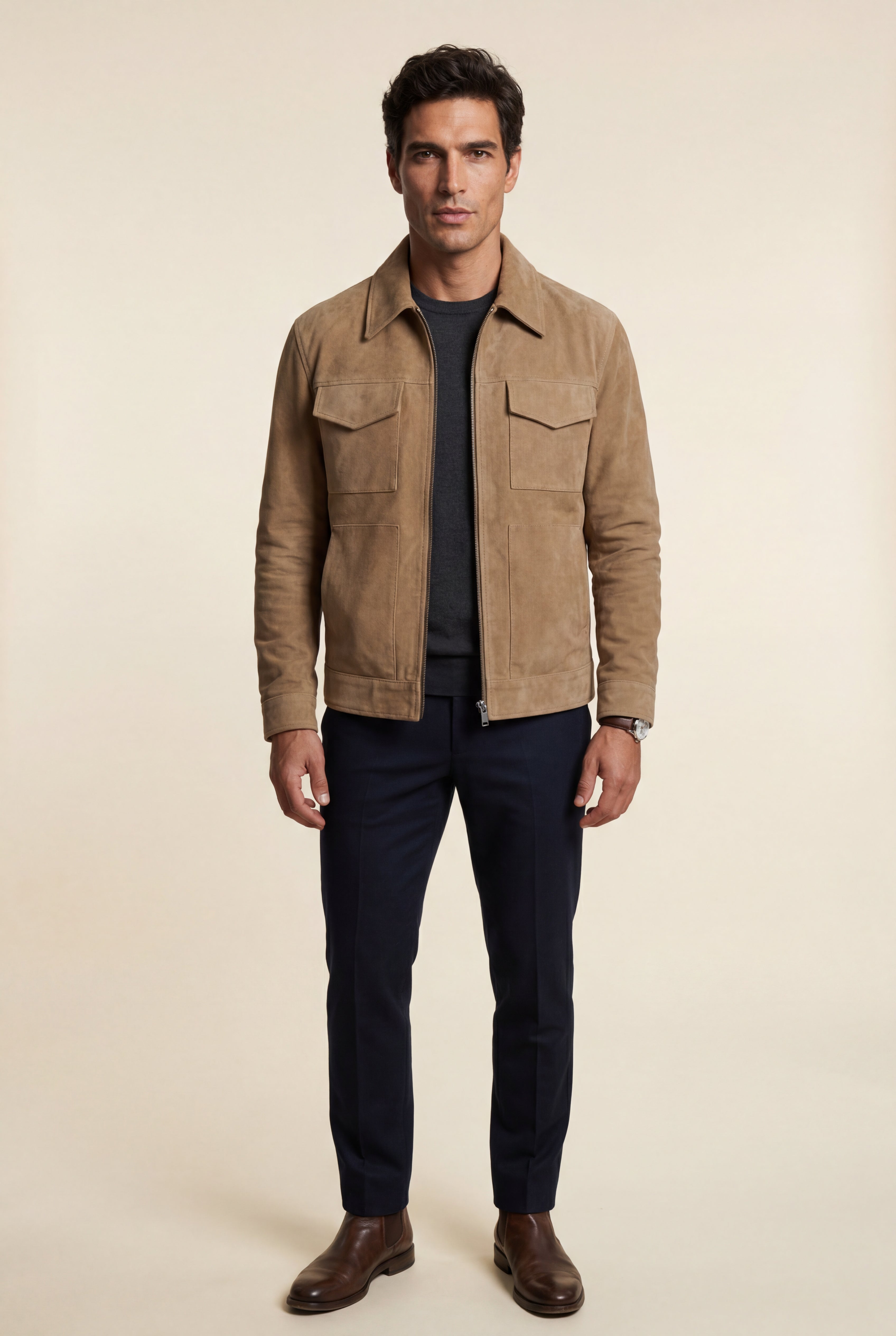 Liam | Boxy Trucker Jacket with Classic Collar