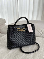 Lieke | Women's Braided Structured Medium Tote Handbag with Top Handles