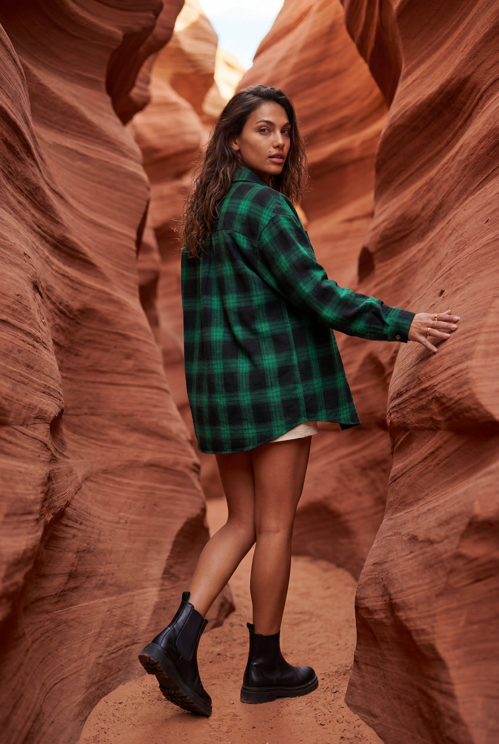 Relaxed Fit Checked Long Sleeve Shirt with Classic Collar
