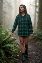 Relaxed Fit Checked Long Sleeve Shirt with Classic Collar