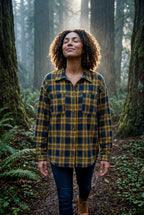 Relaxed Fit Checked Long Sleeve Shirt with Classic Collar