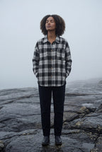 Relaxed Fit Checked Long Sleeve Shirt with Classic Collar