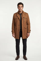 Liam | Stand Collar Slim Fit Winter Coat with Button Tab
