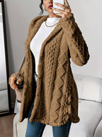 Lucy | Plush Elegance Hooded Jacquard Coat