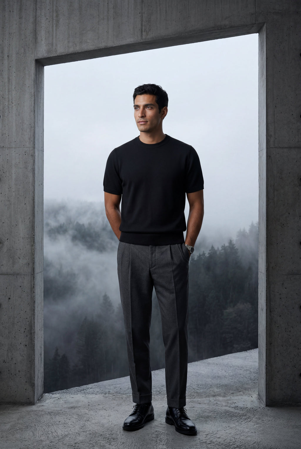 Men's Slim Fit Knitted Short Sleeve T-Shirt | Liam