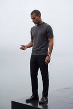 Men's Slim Fit Knitted Short Sleeve T-Shirt | Liam