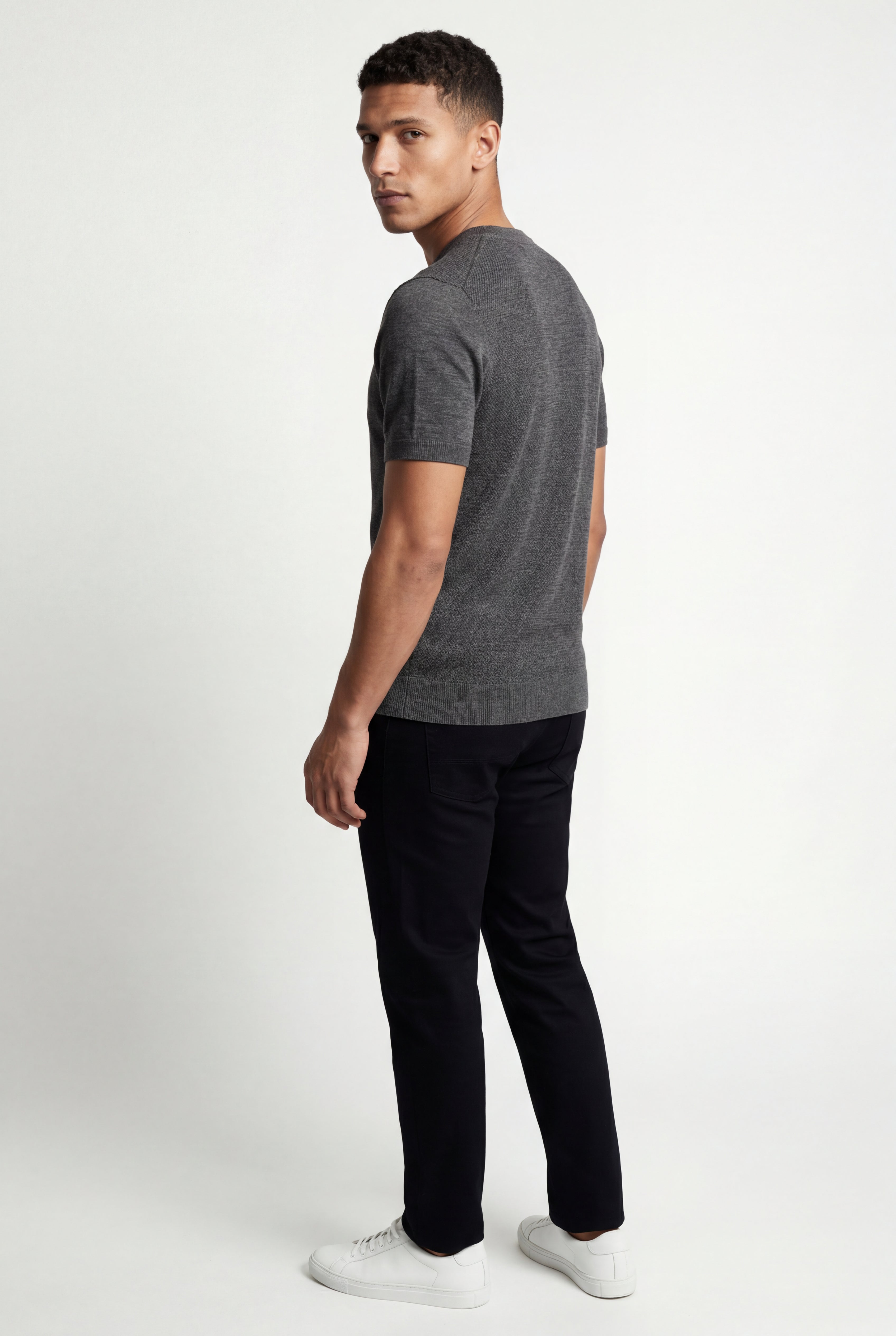 Men's Slim Fit Knitted Short Sleeve T-Shirt | Liam