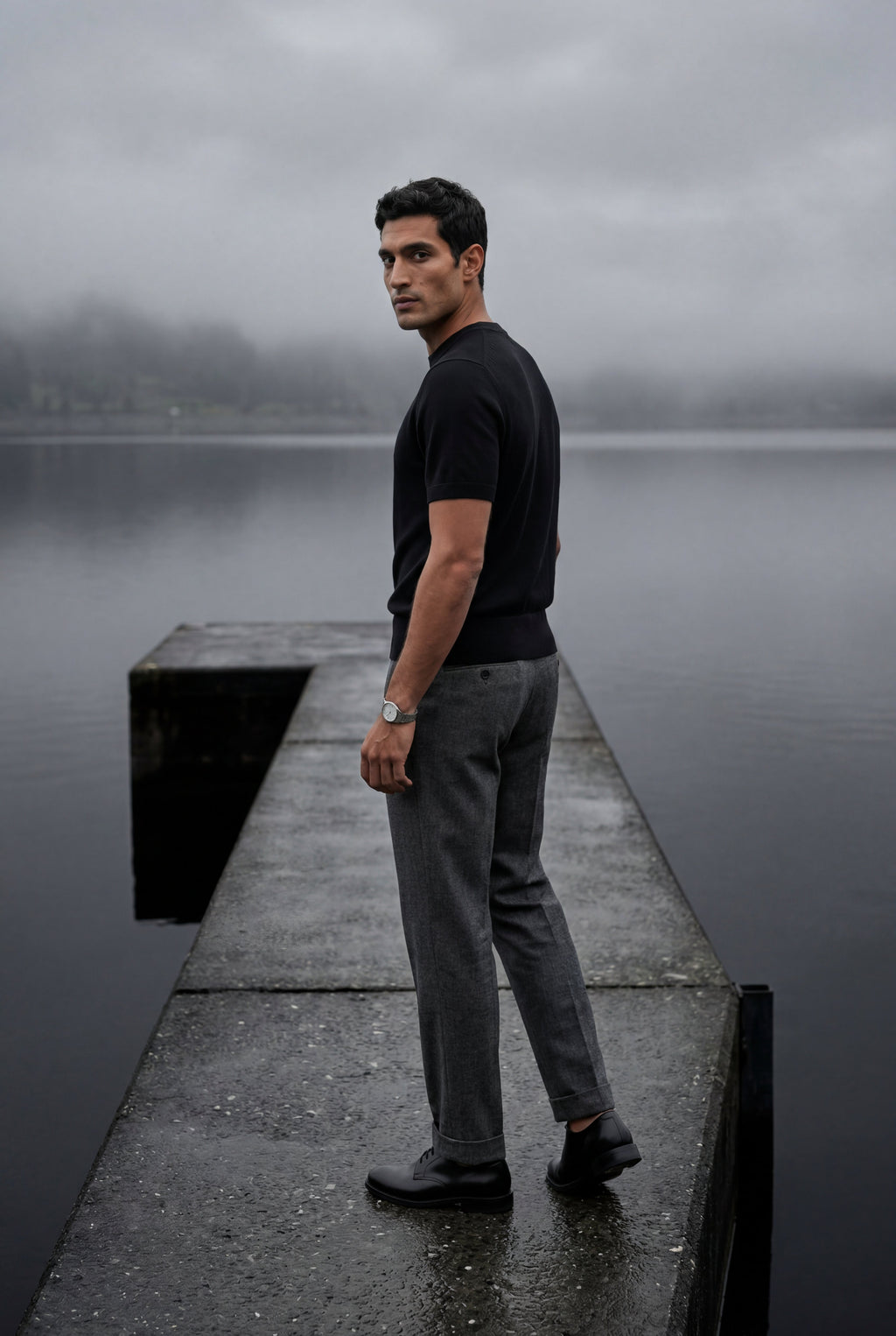Men's Slim Fit Knitted Short Sleeve T-Shirt | Liam