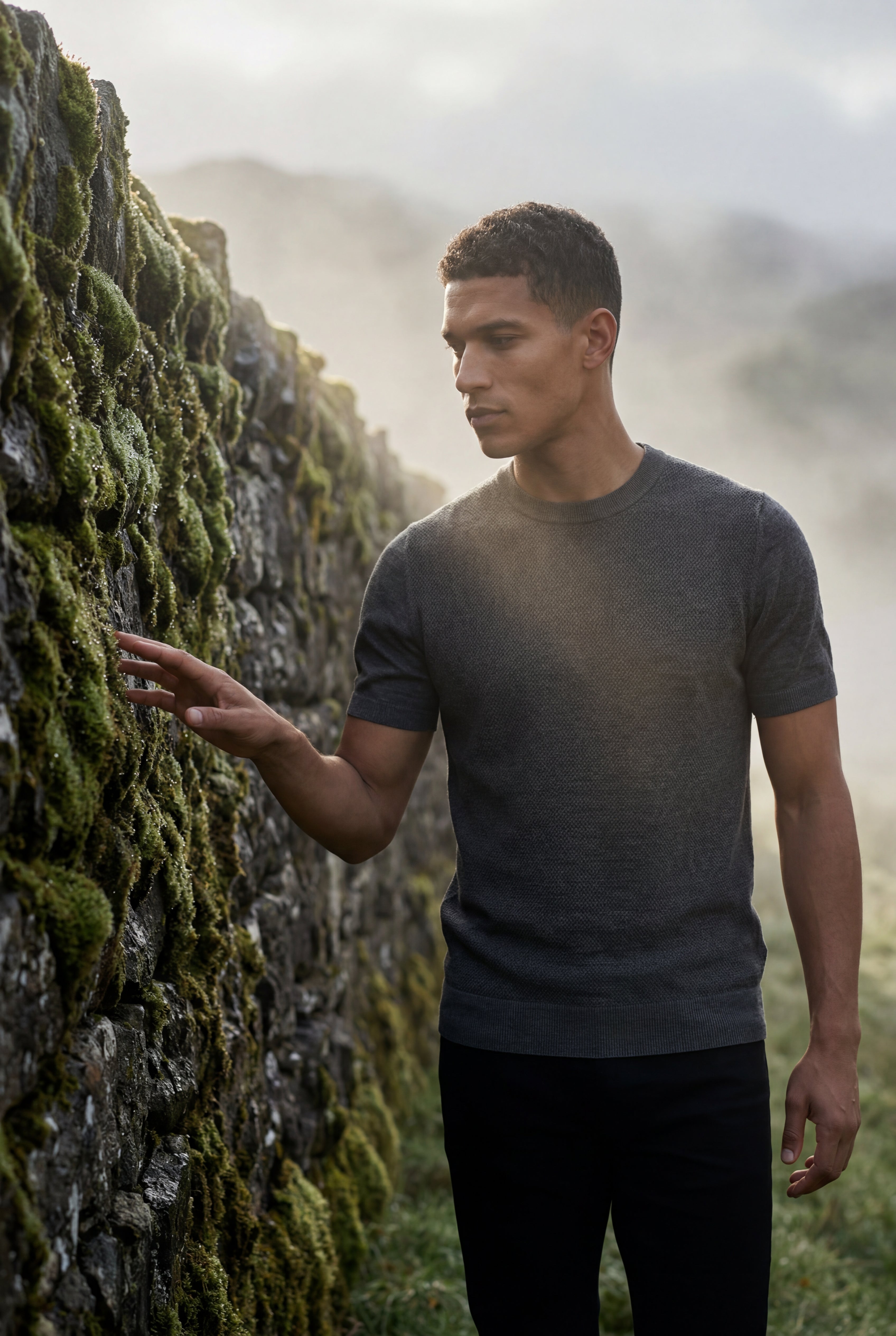 Men's Slim Fit Knitted Short Sleeve T-Shirt | Liam