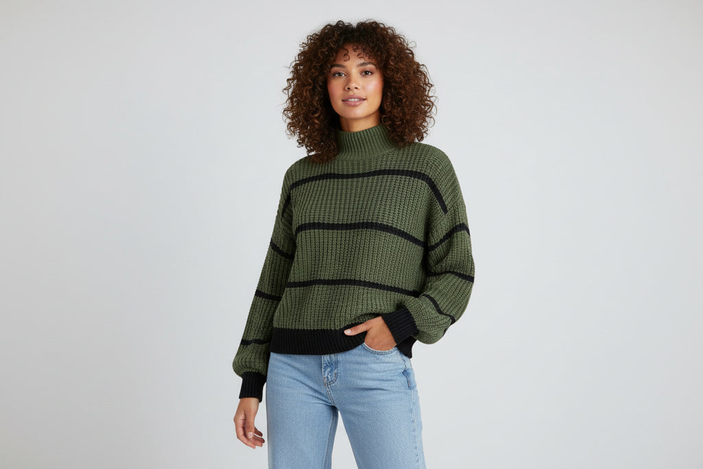 Chavelly - Striped Turtleneck Sweater