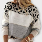 Cheyenna - Casual Sweater with Leopard Design