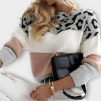 Cheyenna - Casual Sweater with Leopard Design