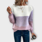 Claire - Elegant Three-Color Patchwork Sweater